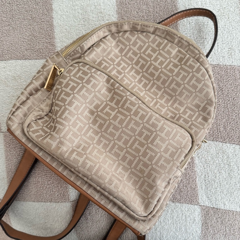 Tommy Hilfiger Beige and Brown Backpack